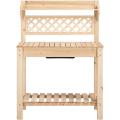 Garden Potting Bench Table Wooden Workstation