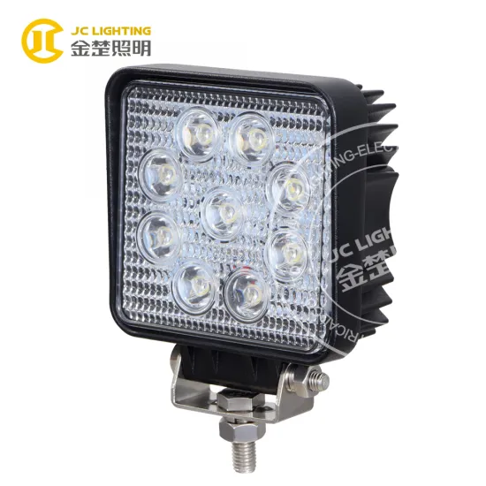 Good performance 27w led work light car led light for jeep wrangle, SUV, UTV, excavator, train, crane