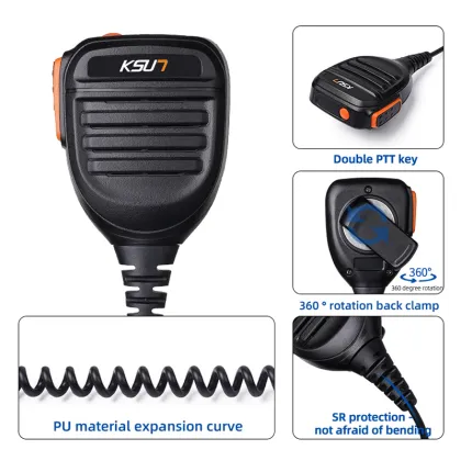 KSUN KM20 Remote Waterproof Speaker Mic for Various Walkie-Talkies