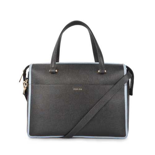 Contrast Color Women OL Genuine Briefcase Business Bag