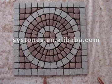 white red granite paving stone