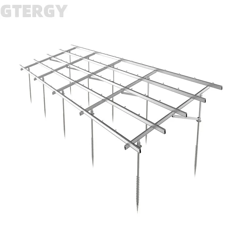 Adjustable Ground Screw Solar PV Mounting Structure