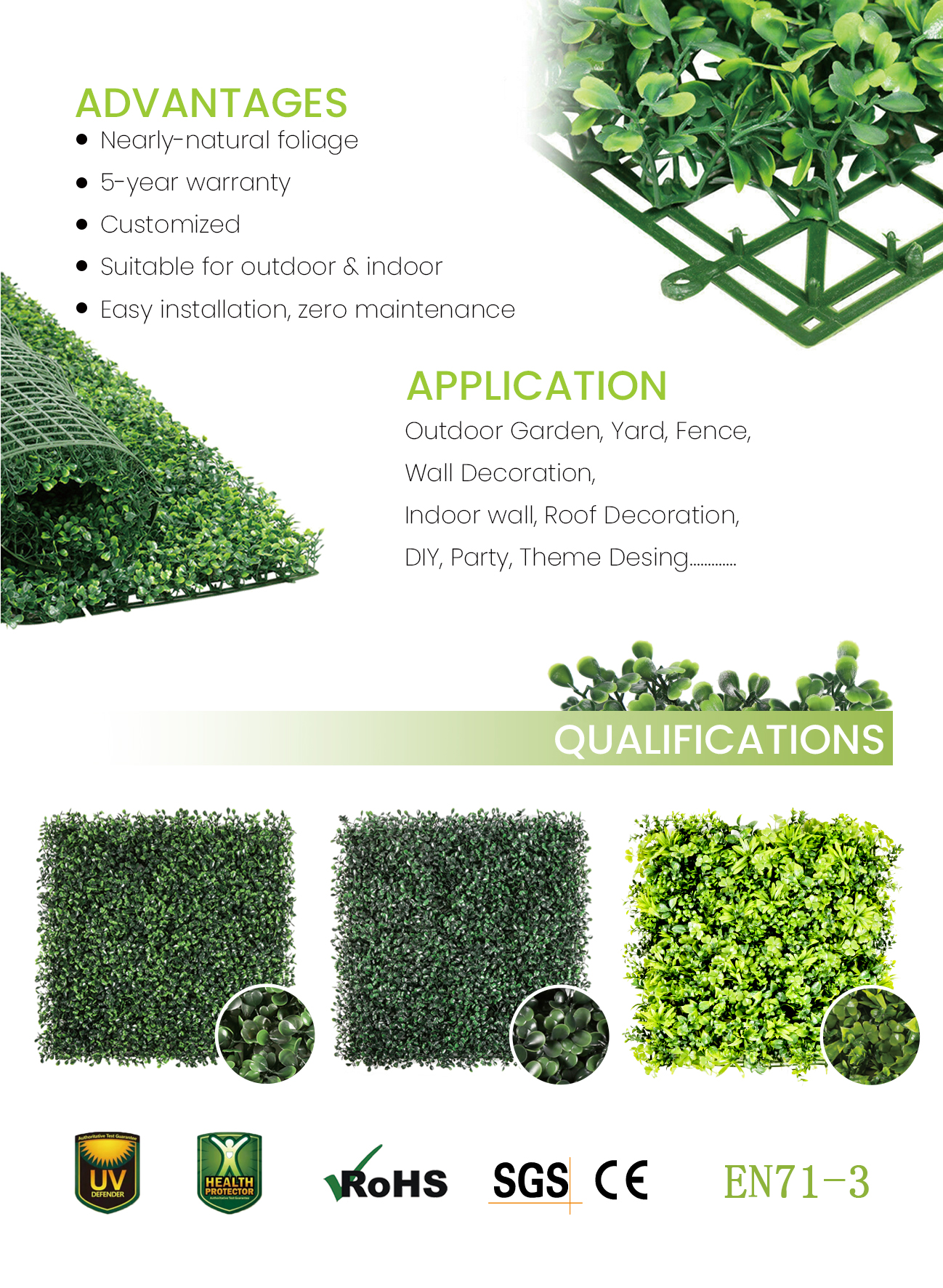 artificial hedge mats