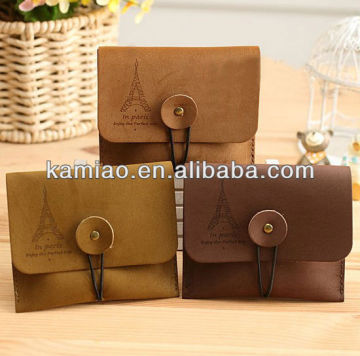 mini leather coin purse vintage envolope changing purse