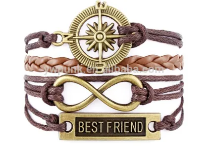 Factory order custom metal infinite sign friend design bracelet friend
