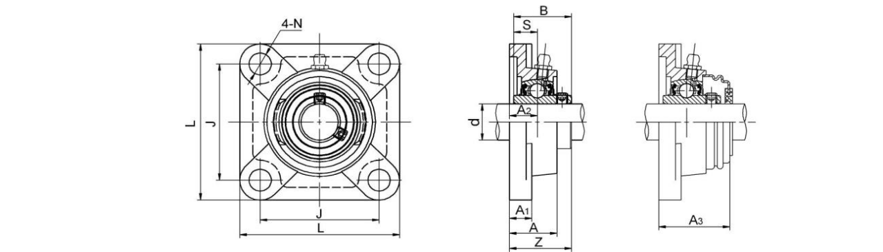 4 Bolt Flange Bearing Units UKF200+H series 