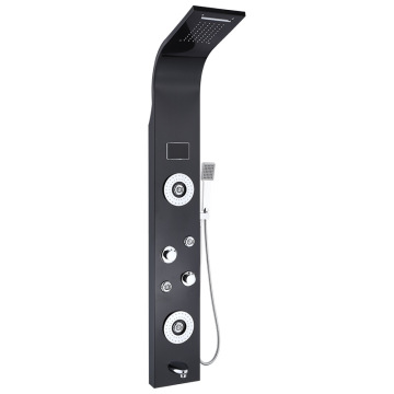 304 Stainless Steel Black Wall-Mounted Shower Column and Panel System: Waterproof Bathroom Solutions
