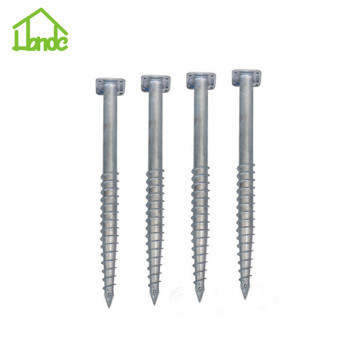 Wooden house using large galvanized ground screw