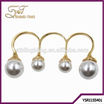 New arrival fashion trend gold plating pearl ring