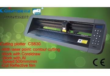Cutting plotter with laser sensor