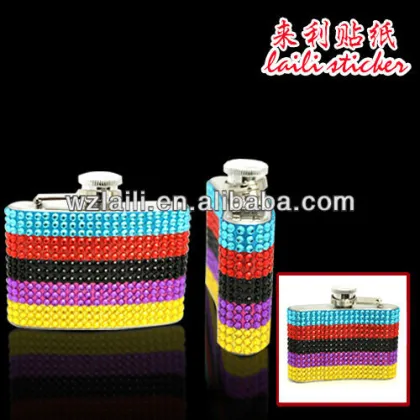acrylic stickers ,2014 new design of jewel stickers for flagon ,bling stickers