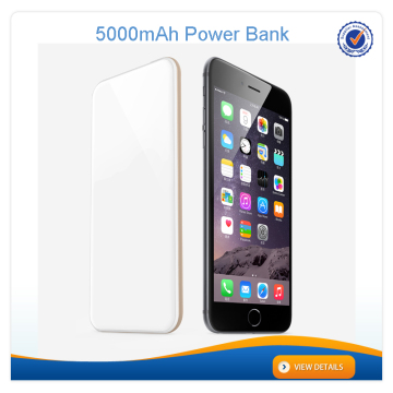 AWC840 Newly 5000mah usb mobile phone charger 2.5 D glass and titanium alloy 5v 2a charger fast usb charger for Iphone 6