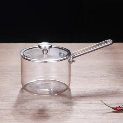 High Borosilicate Glass Cooking Pot & Cookware - Glass Milk Pot