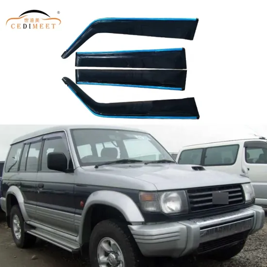 Acrylic Black Car Exterior Accessories for Pajero V31 1991-1998: Window Visor & Side Door Deflectors