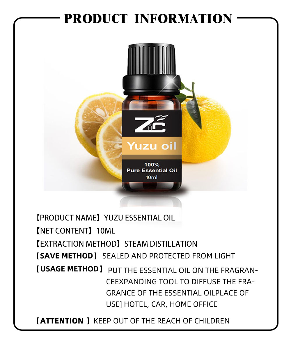 Aceite esencial de Yuzu 100% puro para el masaje corporal para el cuidado de la piel