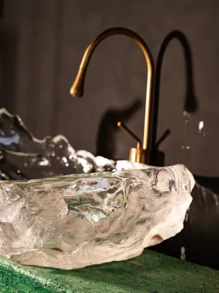 Transparent water Flowing Basin Crystal Hotel basin