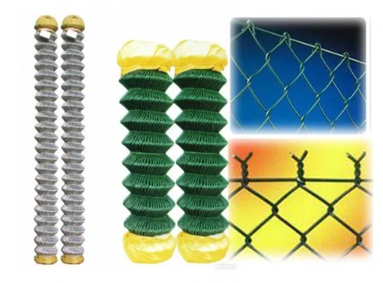Green Carbon Steel Chain Link Fences Chain Link Wire Mesh Fencing For Parking Filed
