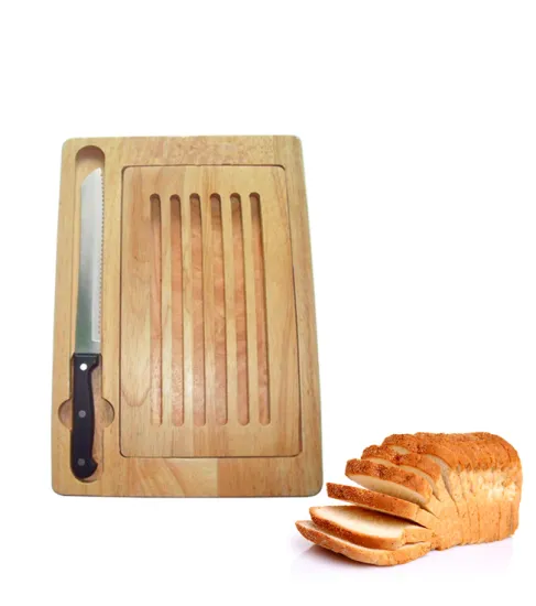 Rubber Wooden Cutting Board Forge Knife