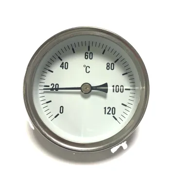 2.5 Inch / 63mm Hot Water Temperature Gauge Bimetal Thermometer for Pipe