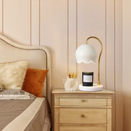 Modern Aroma Light Lamp: Electric Candle Warmer with Dimmable Marble Lamp