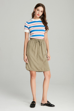 casual tencel mid length A shape women's skirt