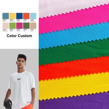 Wholesale 130~135gsm 75D/36F 100% Polyester Low Stretch Sports Jersey Bird Eye Mesh Fabric