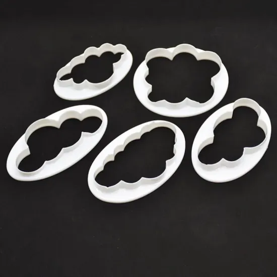 5PCS Cloud Fondant Decorating Tools - Cookie Cake Mold Sugar Craft 3D Fluffy Fondant Cutter