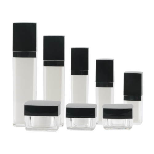 Square acrylic cosmetic jars and bottles