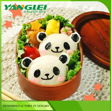 1 X Panda Shape Sushi Maker Rice Ball Onigiri Mold Mould + Nori Punch DIY Bento