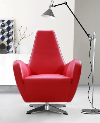 Modern Leather Swivel Armchair