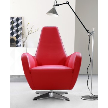 Modern Leather Swivel Armchair