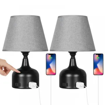 Bedside Nightstand Lamp Set with Touch Control