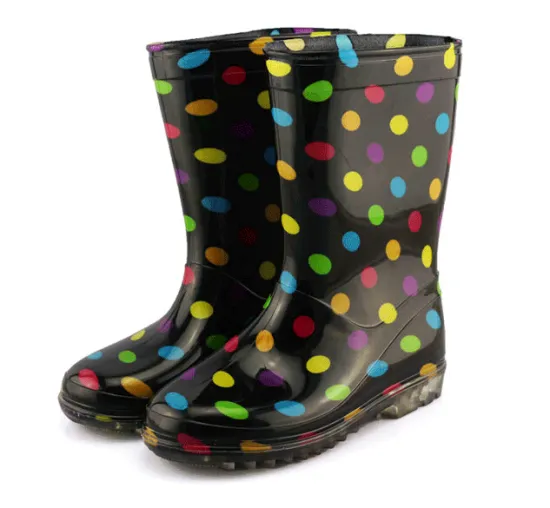 Nice Price Sweet Dot Printing Half Plastic PVC Boots for Kids - Rain Boots