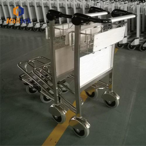 Load 250KG Stainless Steel Airport Trolley With Brakes