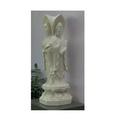 Large White Marble Stone Temple Quan Yin Buddha Statue