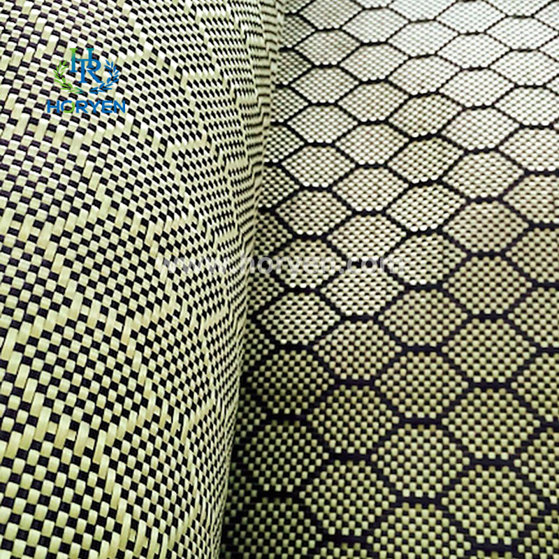 Colored hexagon honeycomb weave carbon fiber fabric