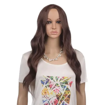 Long Body Wave Synthetic Wigs with Middle Parting For Women High Temperature Synthetic Fiber Wigs 26 inches Factory Whole Price