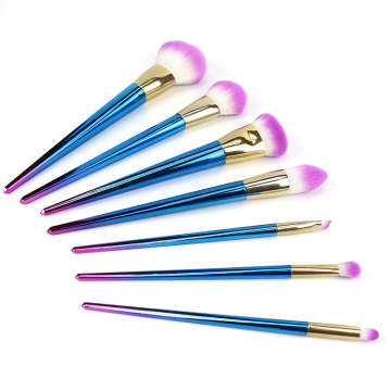 Rainbow Handle Synthetic Hair Makeup Brushes