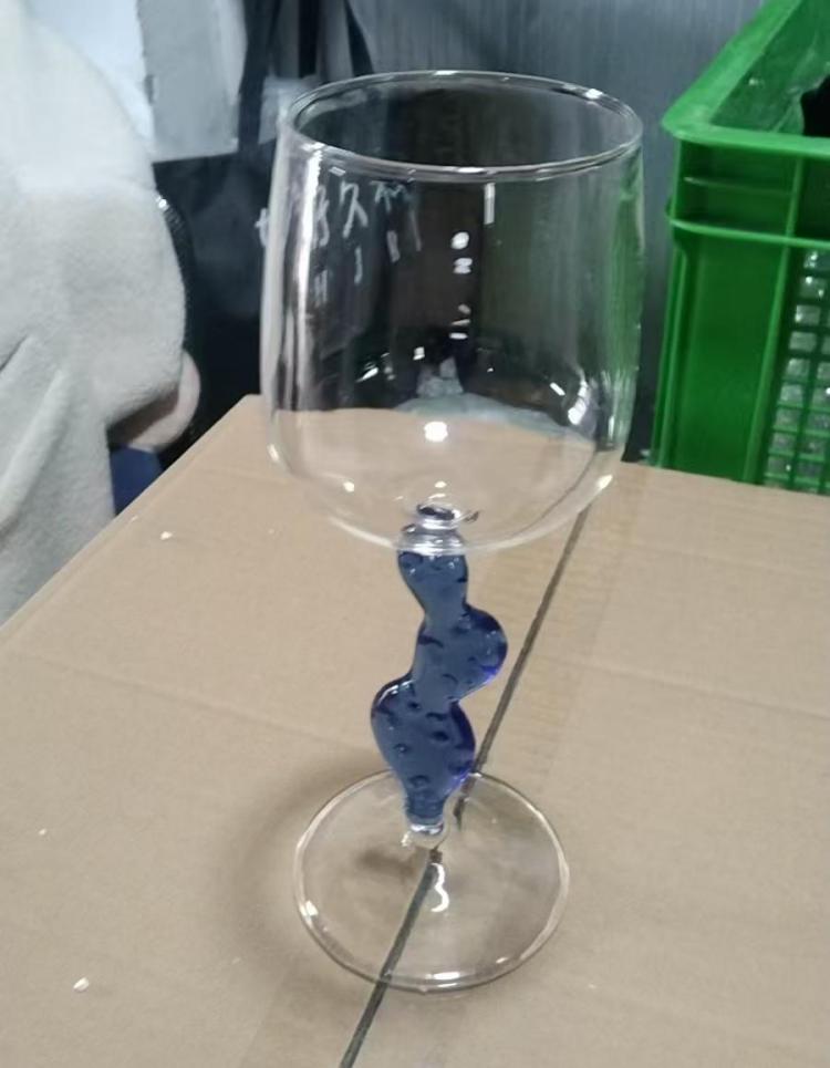 Unique Colored Cactus Stemmed Red Wine Glass