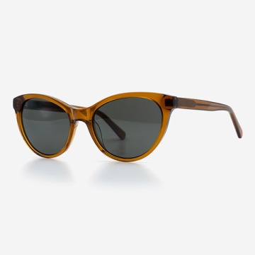 Cat Eye melengkung Sunglasses Wanita Acetate