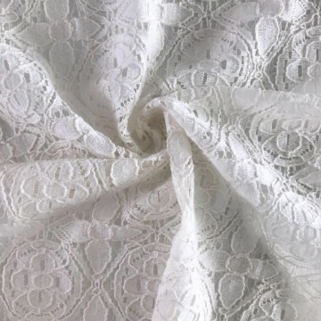 Nylon Cotton Lace Fabric Floded Yarn