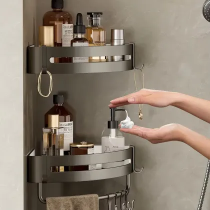 Aluminum Wall Mounted Bathroom Storage Rack