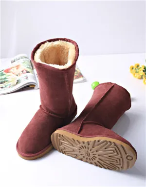 Color leather female winter boots