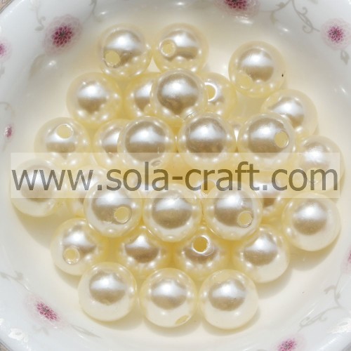 Chinese Manufacturing 6MM Beige Color Plastic Pearl Round Charm ABS Beads