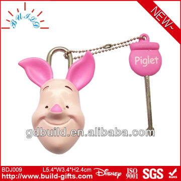 pink pig shape mini lock