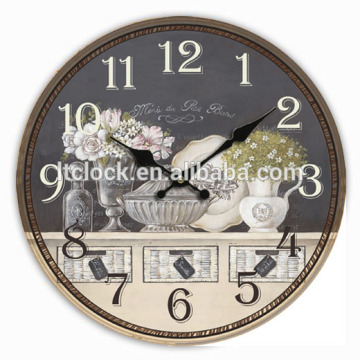 wholesale DIY design promotion home decor metal art mdf wall clock