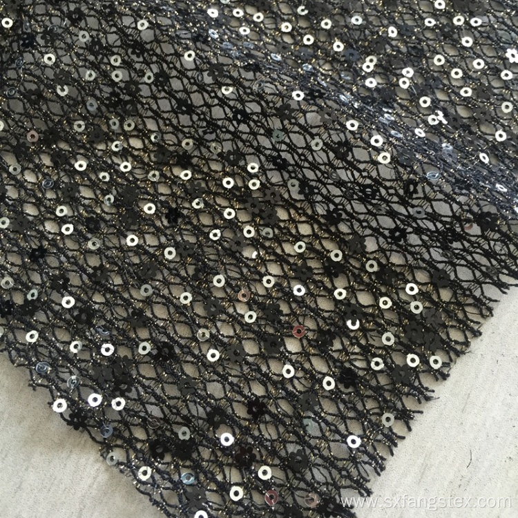 Nylon Polyester French Sequins Net Lace Dress Fabric