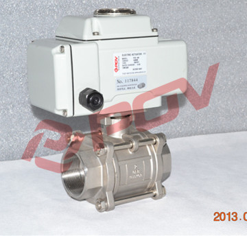 Electric 2 way contol valve 3pc 1000wog thread ball valve pn64
