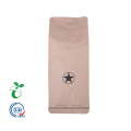 Sacs d&#39;emballage de café noir Feuille de papier 1kg Falt Bottom personnalisé imprimé avec une vanne aller simple