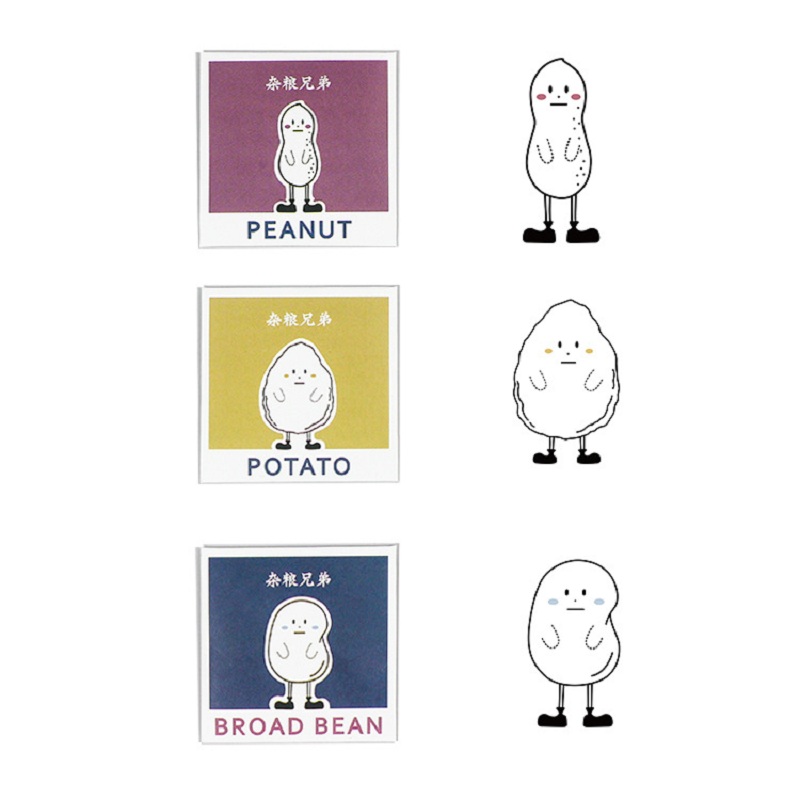 5pcs Original Cartoon Bookmark Plastic Bookmark Peanut / Potato / Broad Bean Student Stationery Creative Gifts
